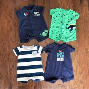 3/$15 Boys Summer Rompers size 0-3 months